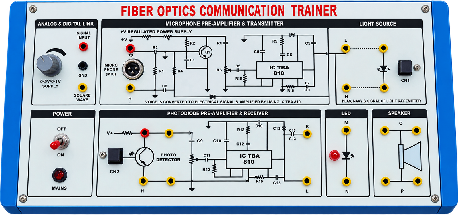Fiber Optics Communication Trainer Kit